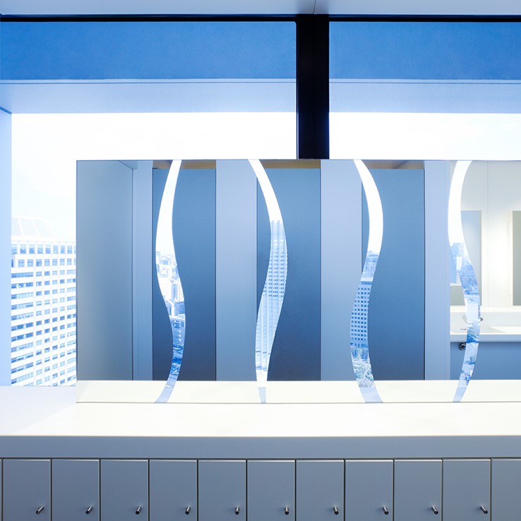 2012｜Powder Room Mirror, K-Tower, Kajima Corporation